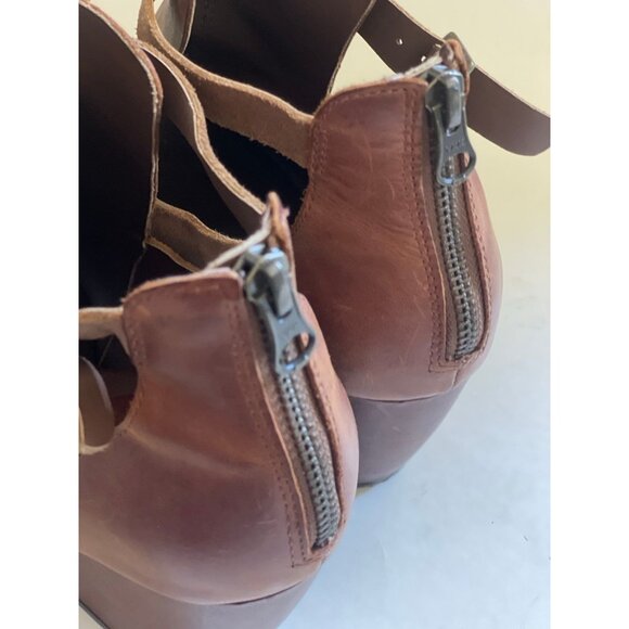 Korks Stella Leather Suede Peeptoe Ankle Booties Boots Sandals Womens 8.5 Heels - Picture 2 of 10